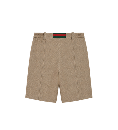 Baby Broek met pied-de-poule scheerwolmix bruin/beige