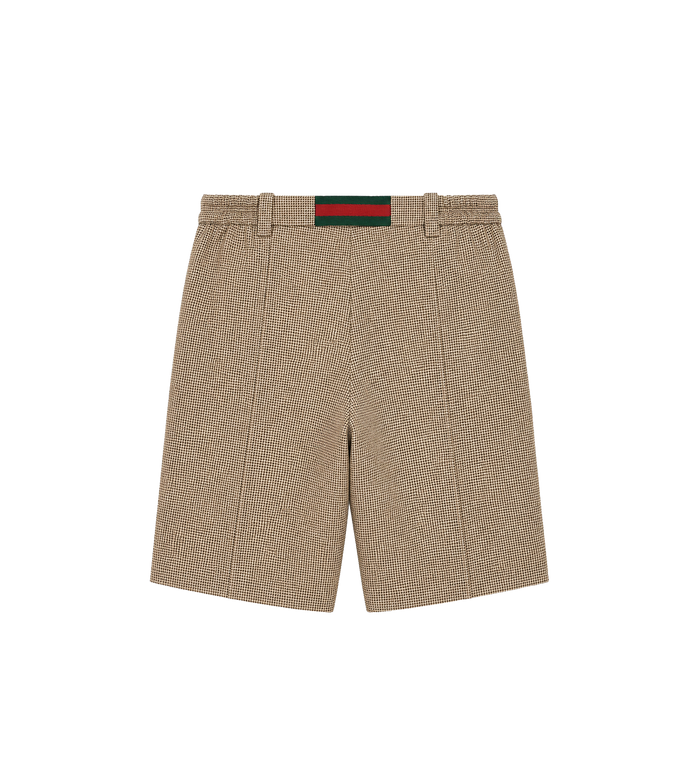 Baby Broek met pied-de-poule scheerwolmix bruin/beige