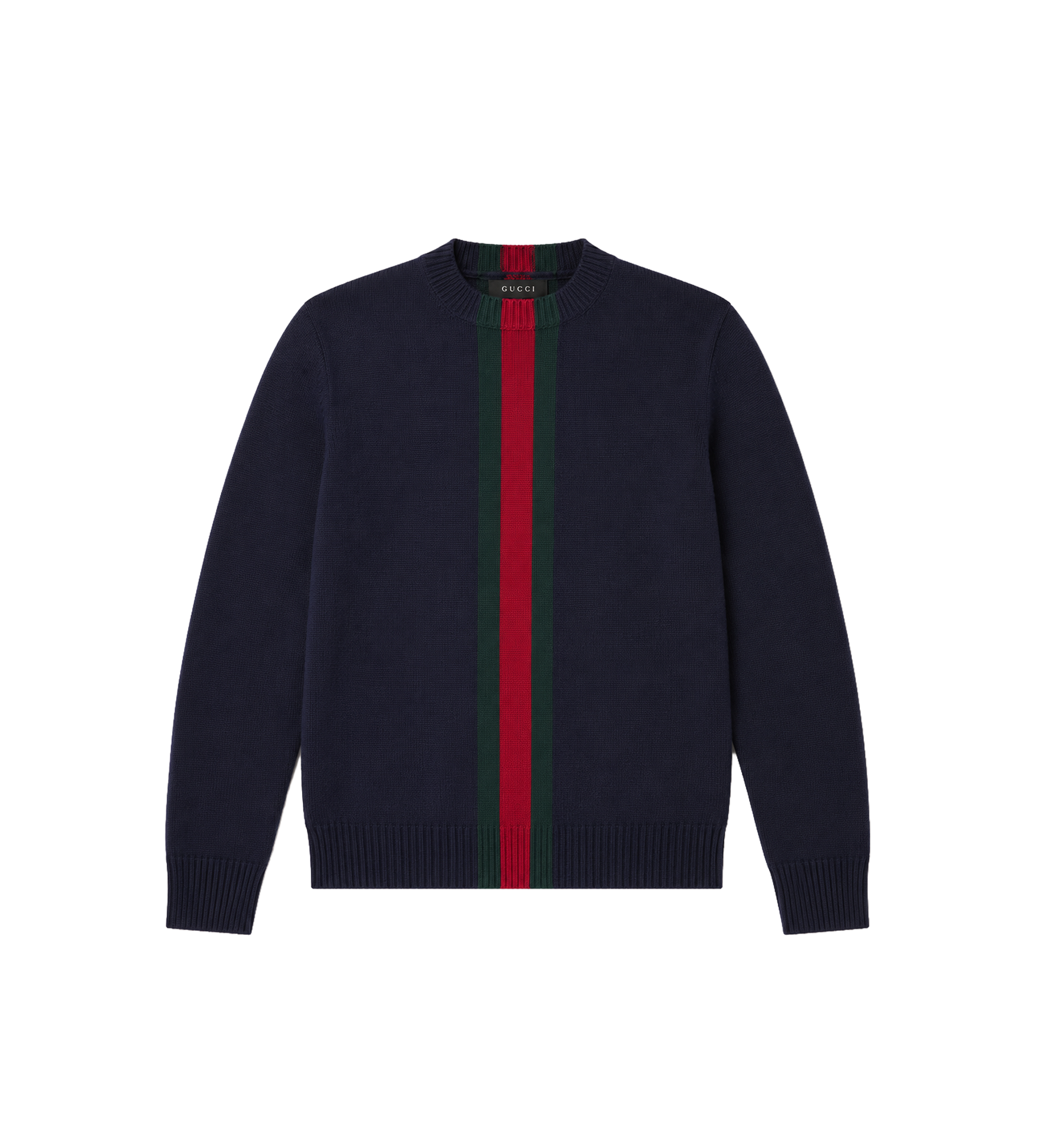 Kids Webgestreepte wollen trui marineblauw