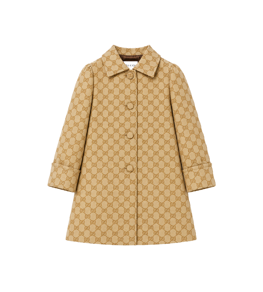 Kids GG Canvas Jas Beige/Ebbenhout