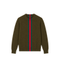 Kids Web Stripe Wool Sweater Moss Green