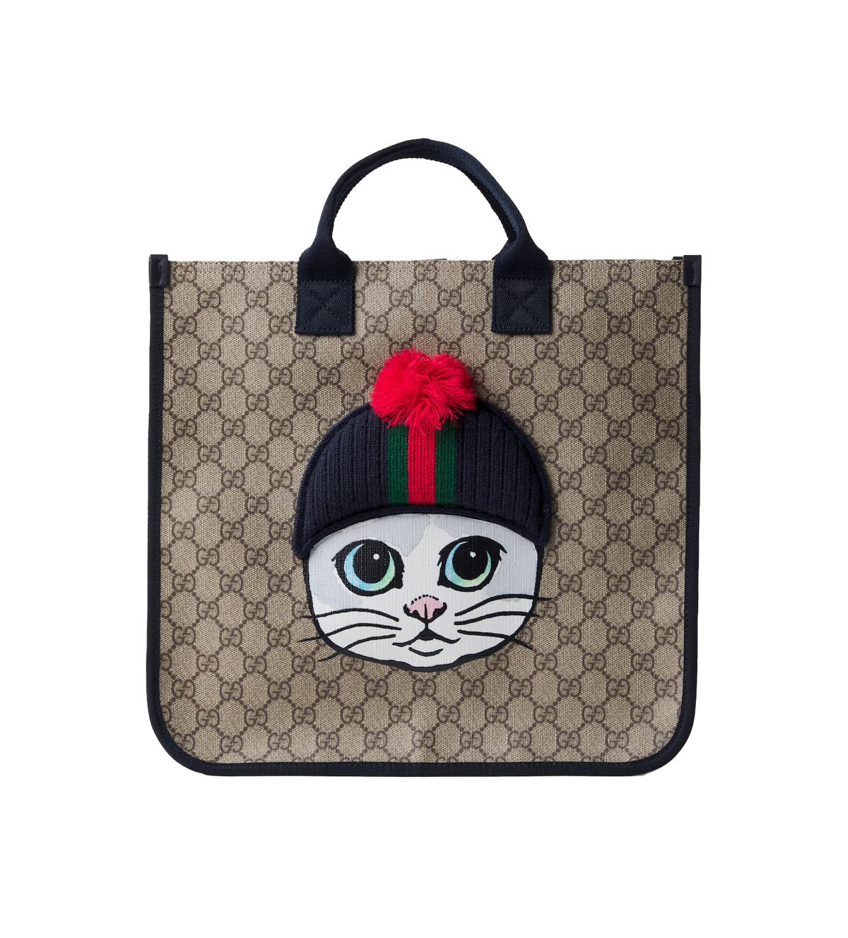 Kids GG Canvas Tote Bag Beige / Ebony