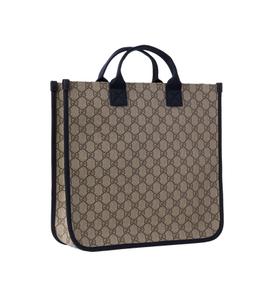 Kids GG Canvas Tote Bag Beige / Ebony