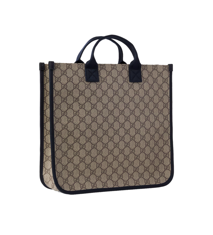 Kids GG Canvas Tote Bag Beige / Ebony