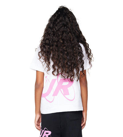 Big Circles  T-shirt Wit/Roze