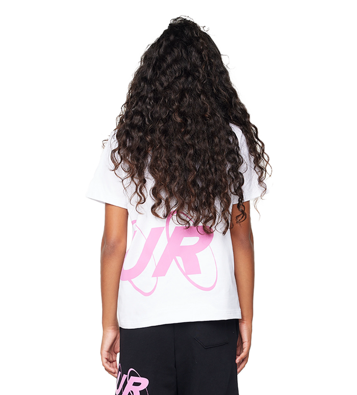 Big Circles  T-shirt Wit/Roze