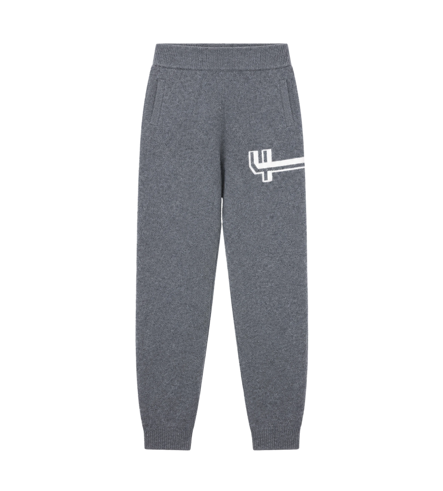Gebreide Broek Cuffed Donkergrijs