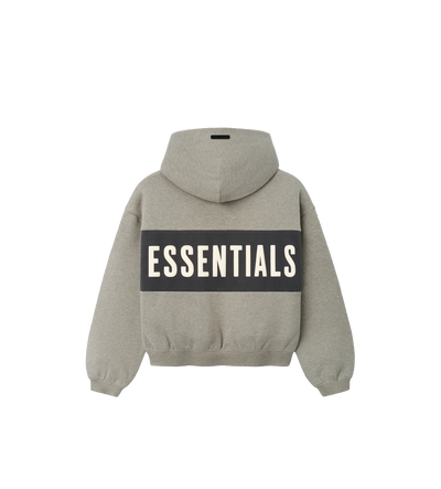 Kids Cropped Relaxed Paneled Hoodie Grijs