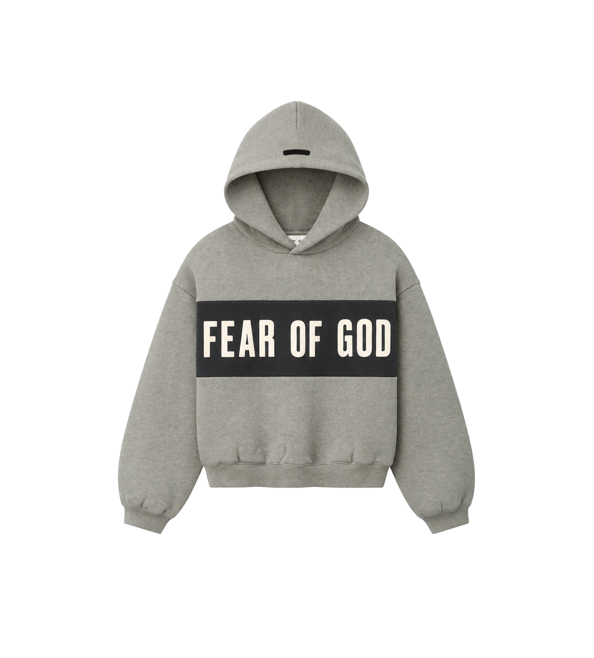 Kids Cropped Relaxed Paneled Hoodie Grijs