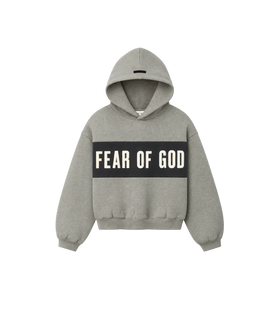Kids Cropped Relaxed Paneled Hoodie Grijs