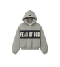 Kids Cropped Relaxed Paneled Hoodie Grijs