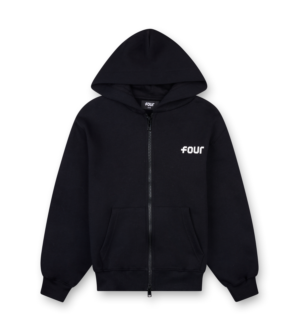Logo Boxy Zip Up Hoodie Zwart