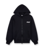 Logo Boxy Zip Up Hoodie Black