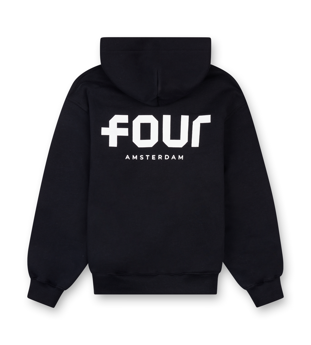 Logo Boxy Zip Up Hoodie Zwart