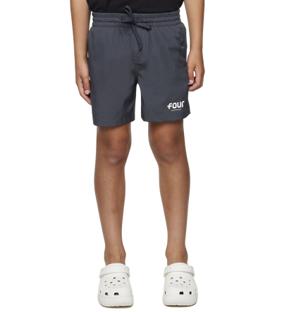 Logo Swim Shorts Asphalt/ White