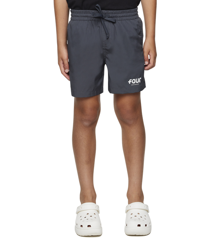 Logo Swim Shorts Asphalt/ White