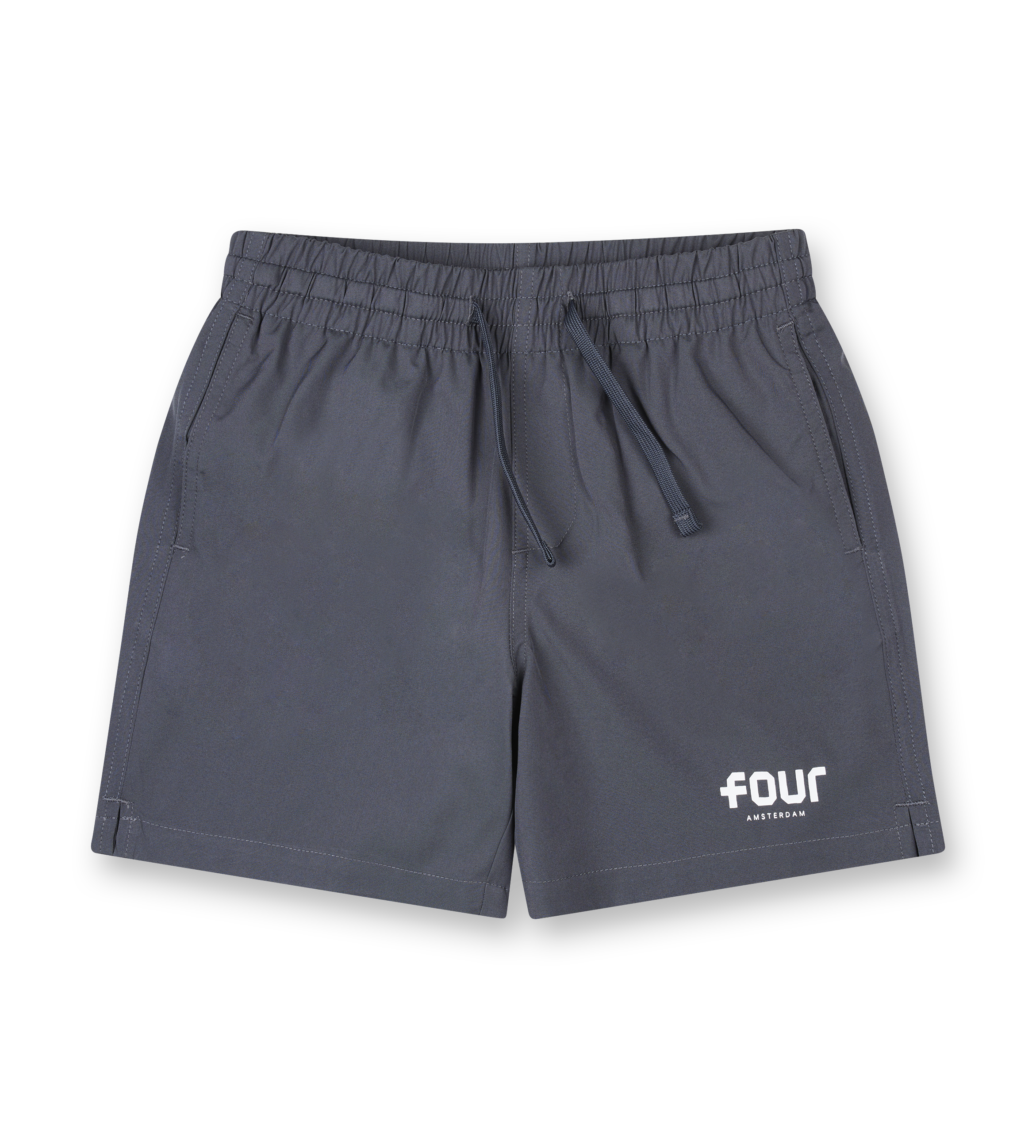 Logo Swim Shorts Asphalt/ White