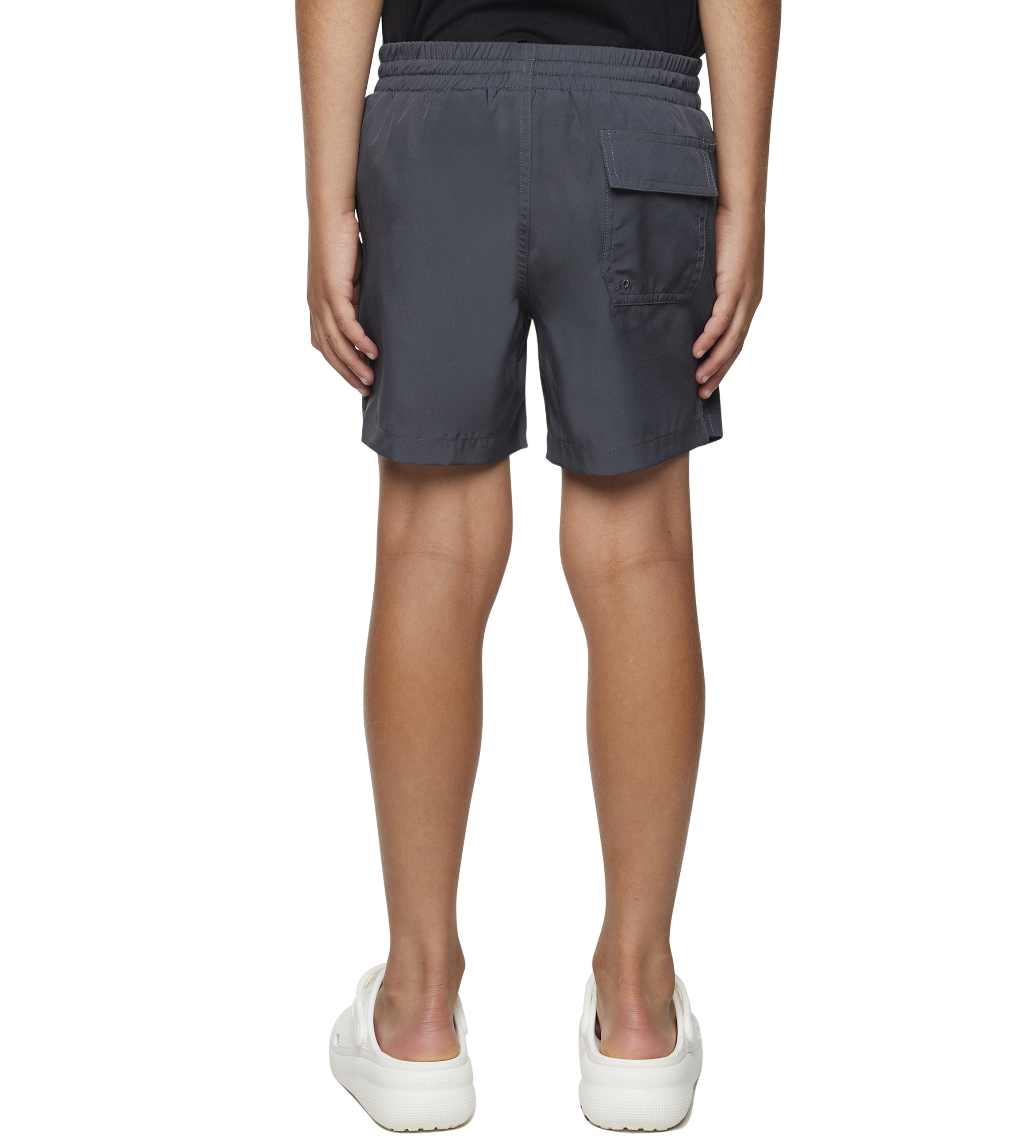Logo Swim Shorts Asphalt/ White