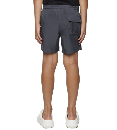 Logo Swim Shorts Asphalt/ White