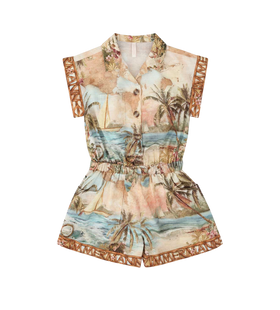 Kids Mahon Pocket Playsuit Island Map Blue