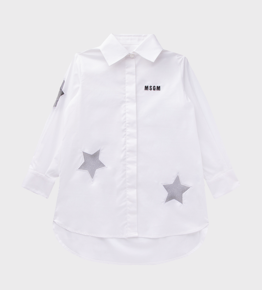 Logo Shirt with Stars White