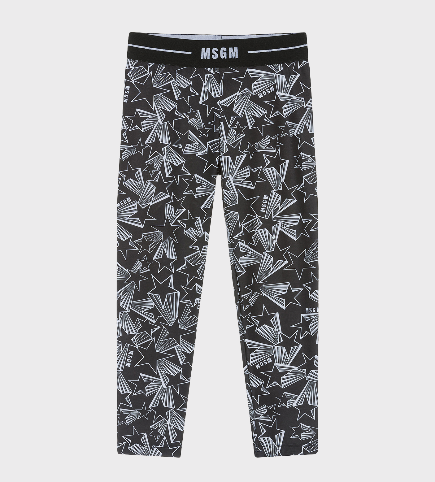Stars Print Logo-Waist Legging Black