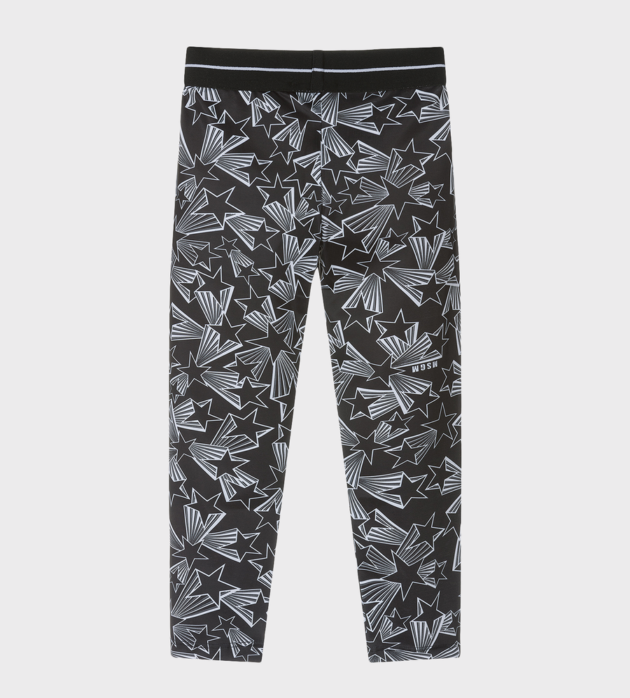 Stars Print Logo-Waist Legging Black