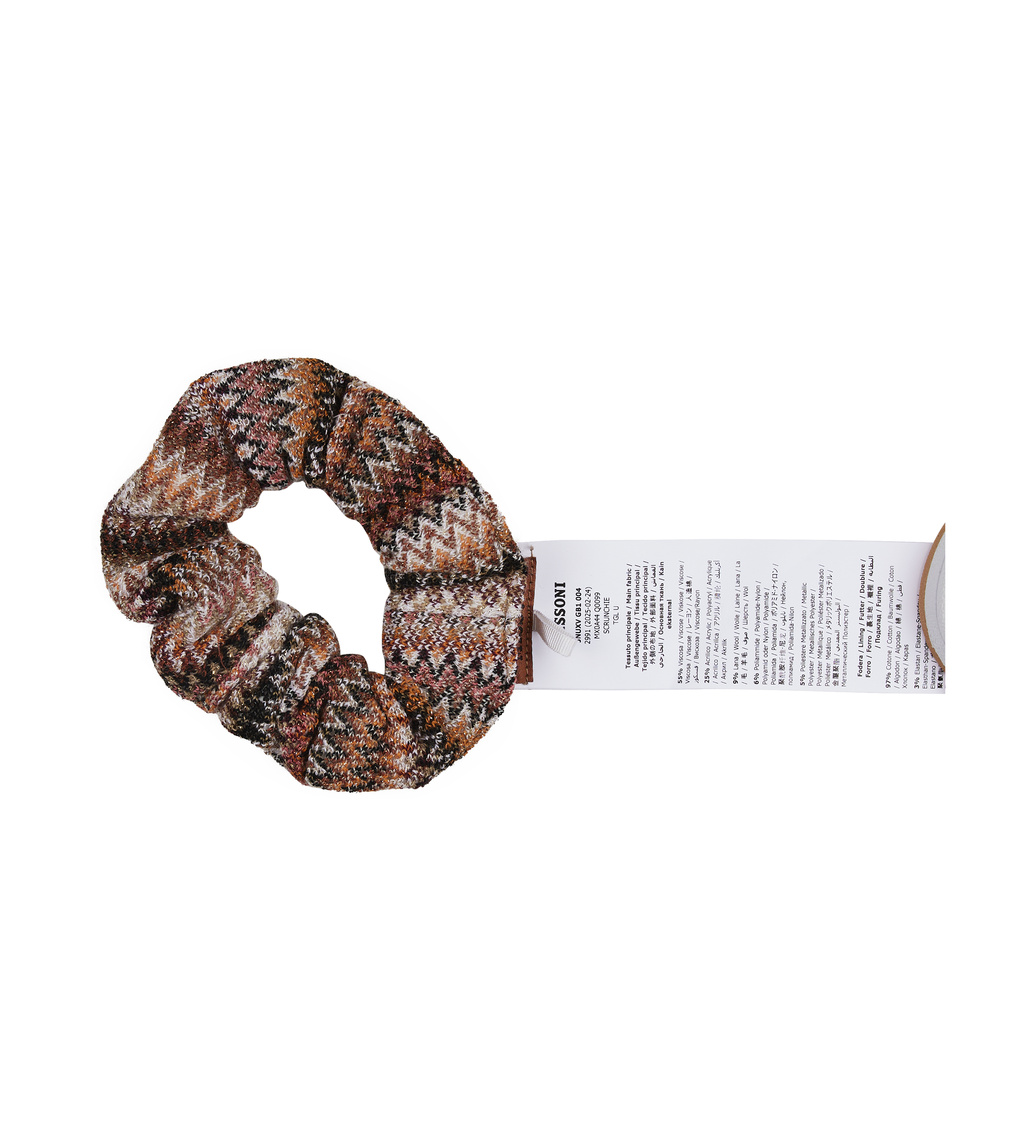 Missoni Viscose Zig Zag Hair Scrunchy – Beige Multicoloured (Kids)