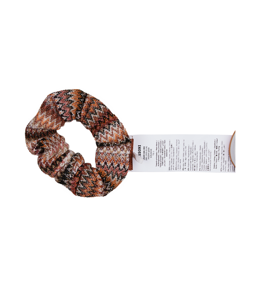 Missoni Viscose Zig Zag Hair Scrunchy – Beige Multicoloured (Kids)