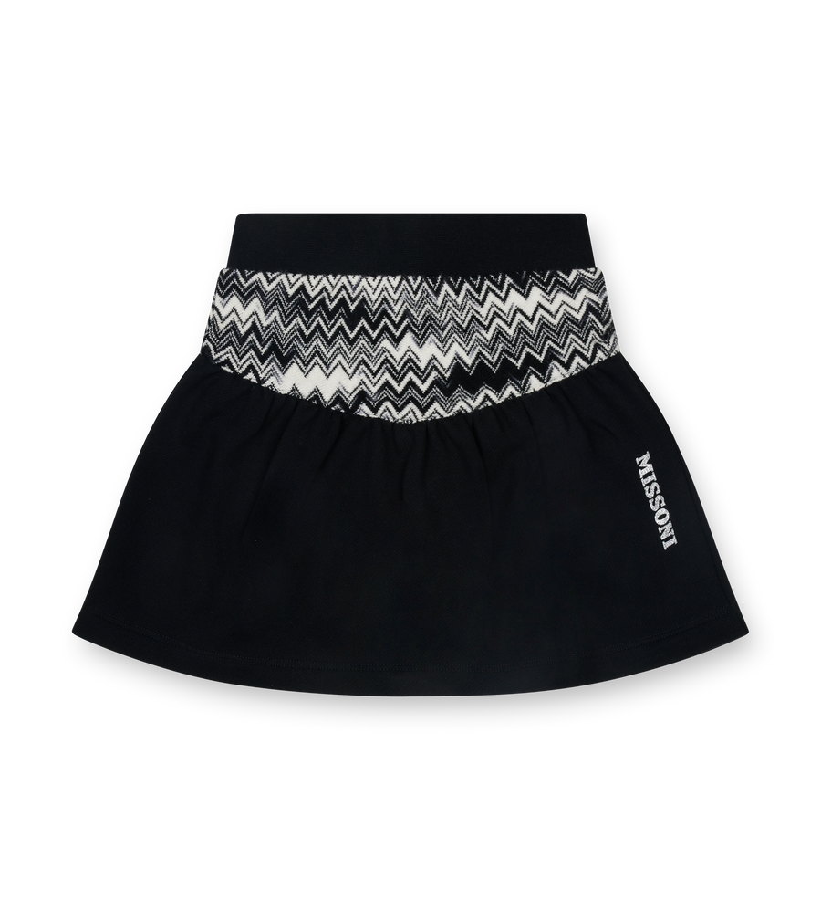 Missoni Zig Zag A-Line Skirt in Black & White (Kids)