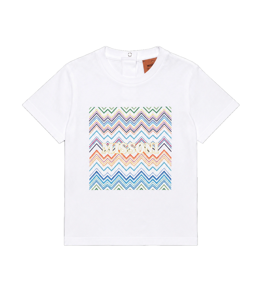 Missoni Kids Zigzagpatroon Baby T-shirt in wit
