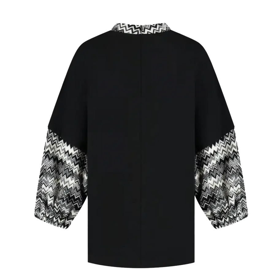 Missoni Fleece Zig Zag Dress in Black & White (Kids)