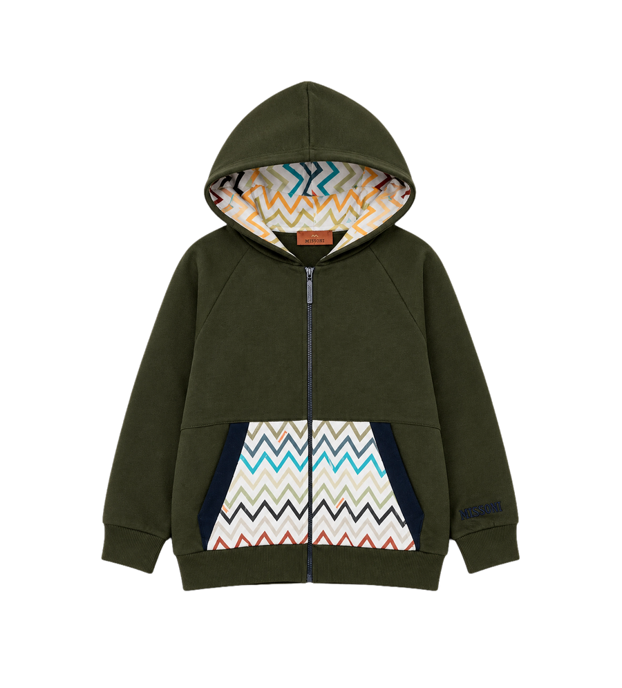 Kids Zip-Up Fleecehoodie Groen