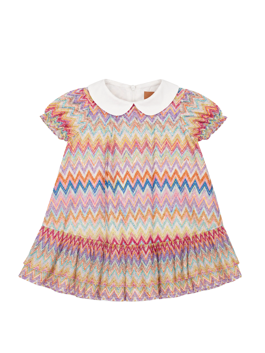 Missoni Kids Zigzag Ruffle Dress in Multicolour