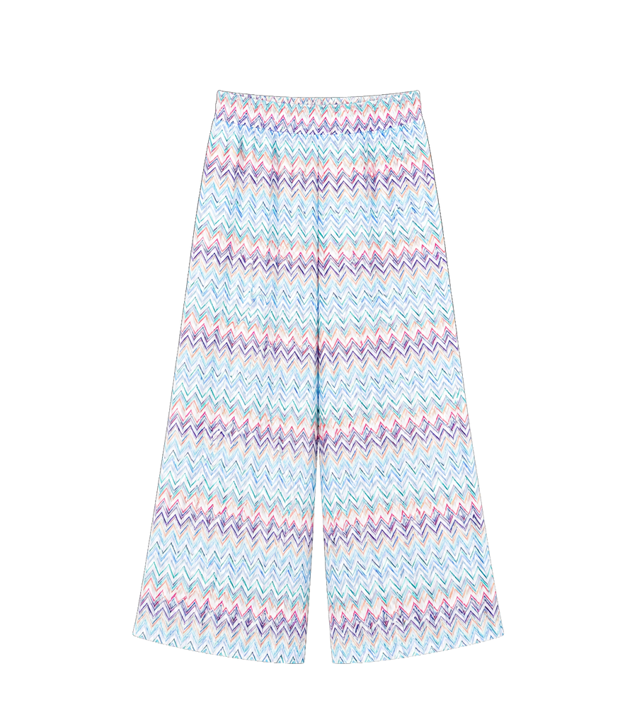 Missoni Kids Chevron Stripe Pants in Blue