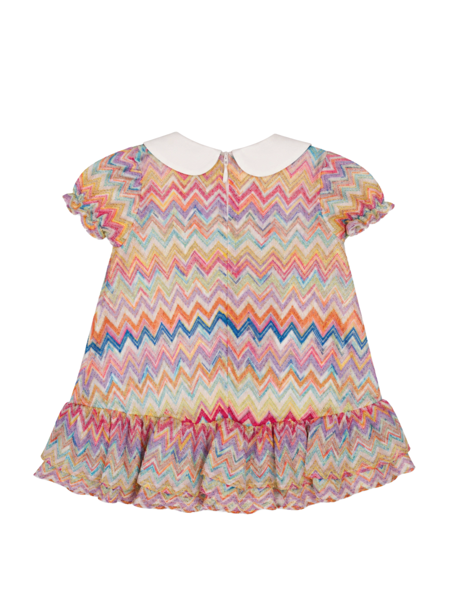 Missoni Kids Zigzag Ruffle Dress in Multicolour