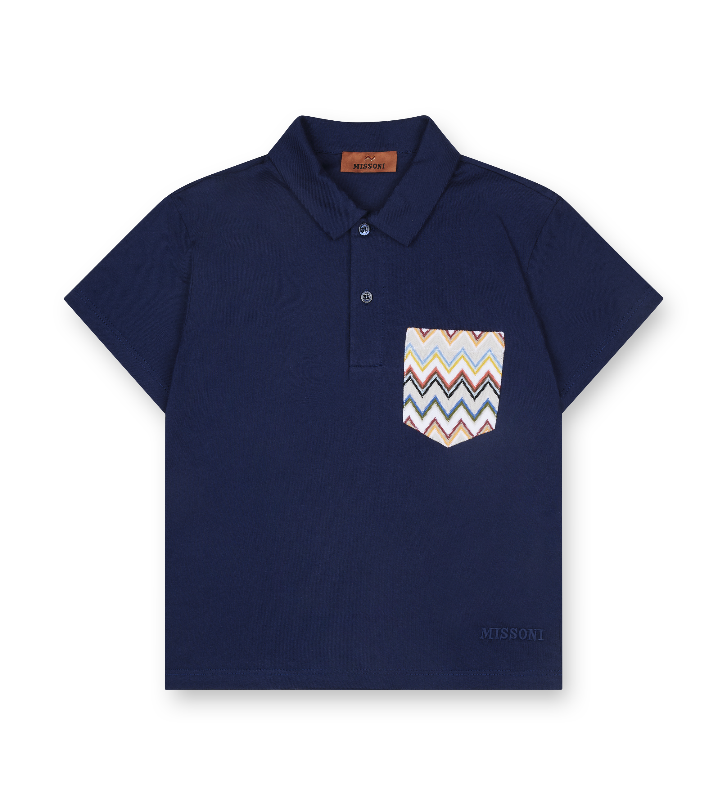 Missoni Navy Polo with Zigzag Pocket