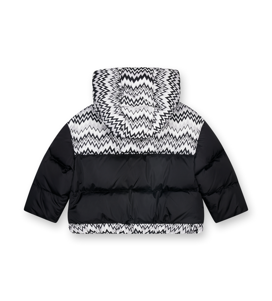 Missoni Zigzag Puffer Jacket in Black/ White