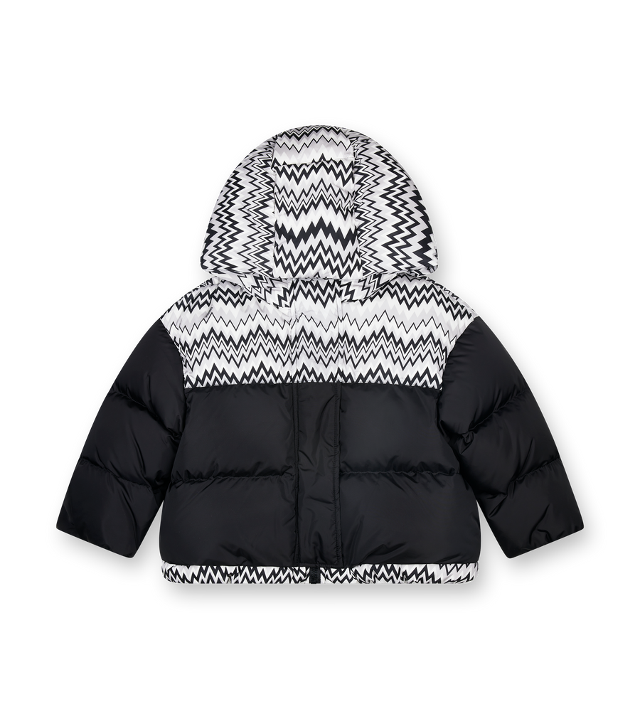 Missoni Zigzag Puffer Jacket in Black/ White