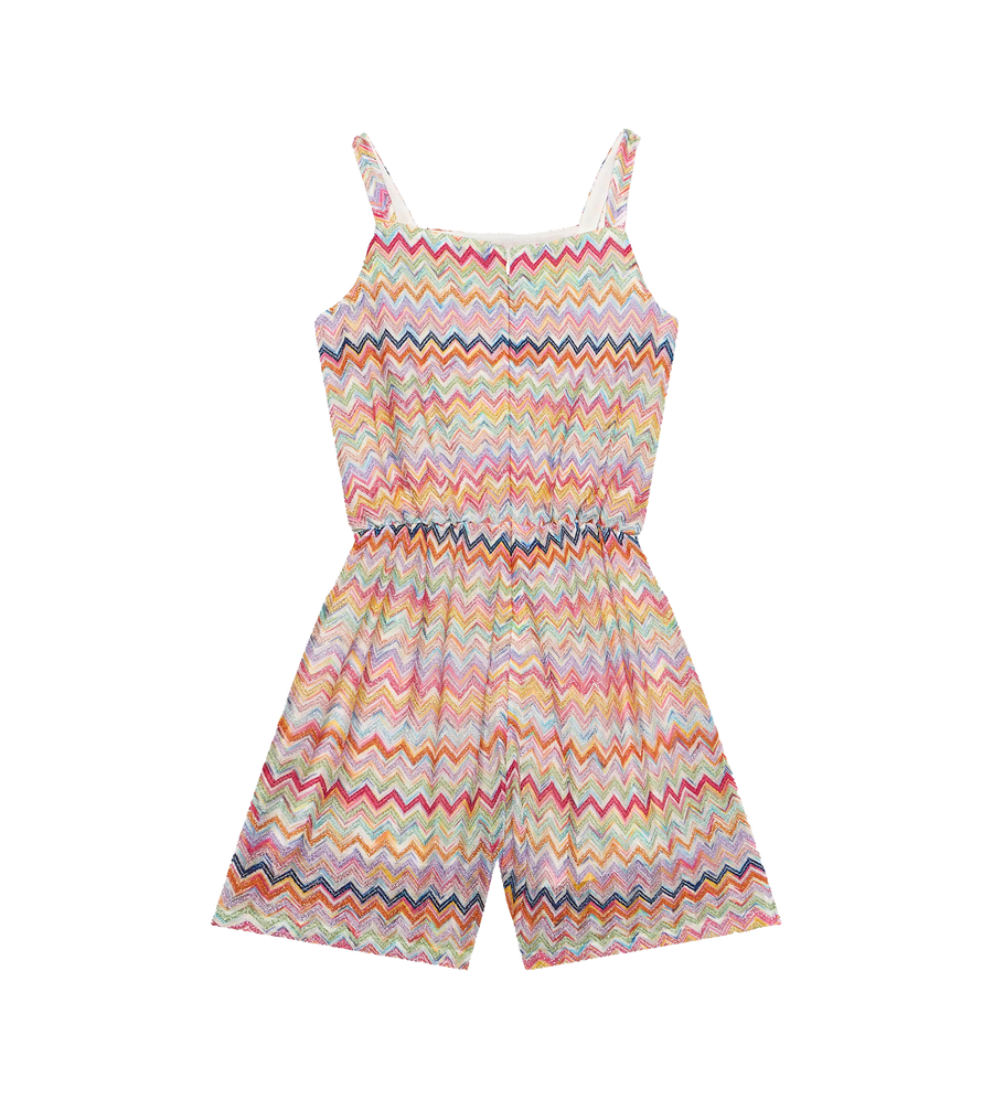 Missoni Kids Zigzag Knit Jumpsuit in Pink