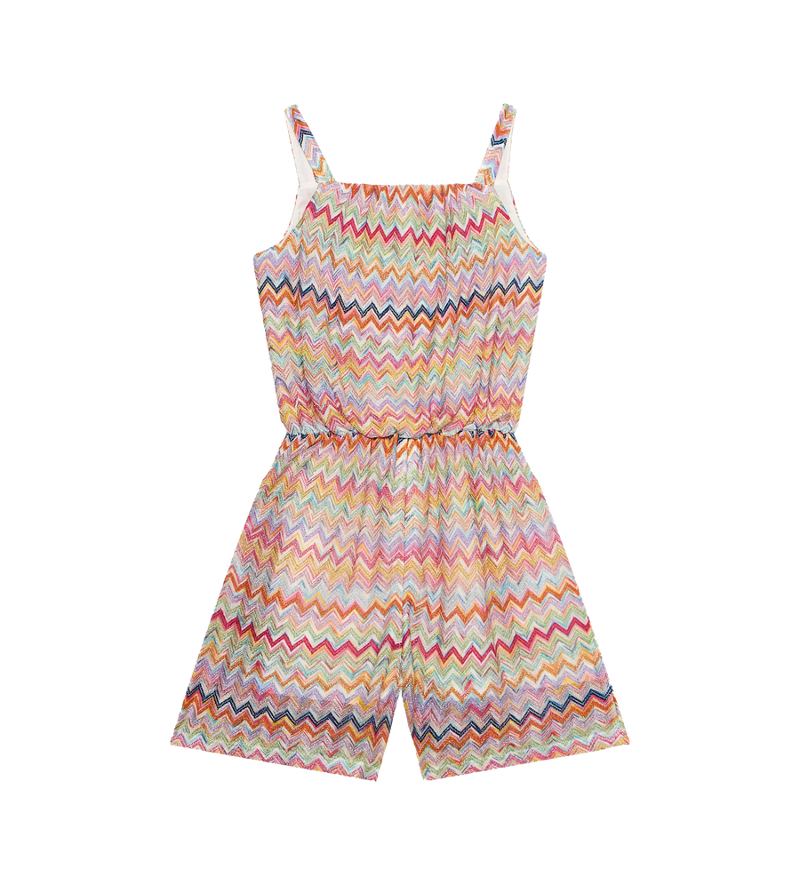 Missoni Kids Zigzag Knit Jumpsuit in Pink