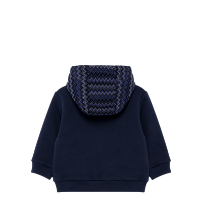 Baby Logo geborduurd Zip up Capuchon Marine