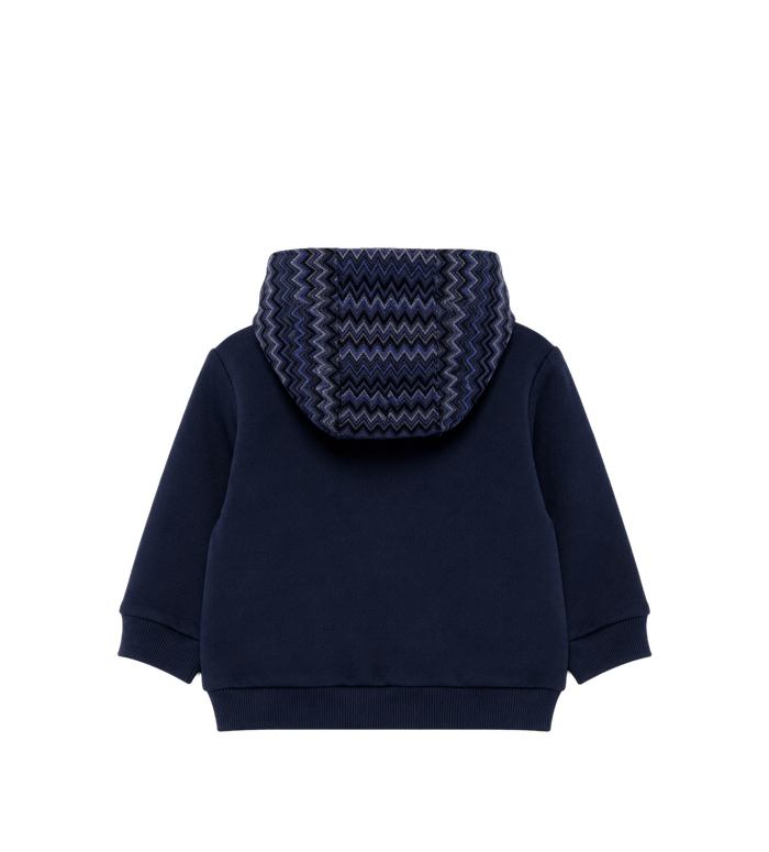 Baby Logo Embroidered Zip up Hoodie Navy