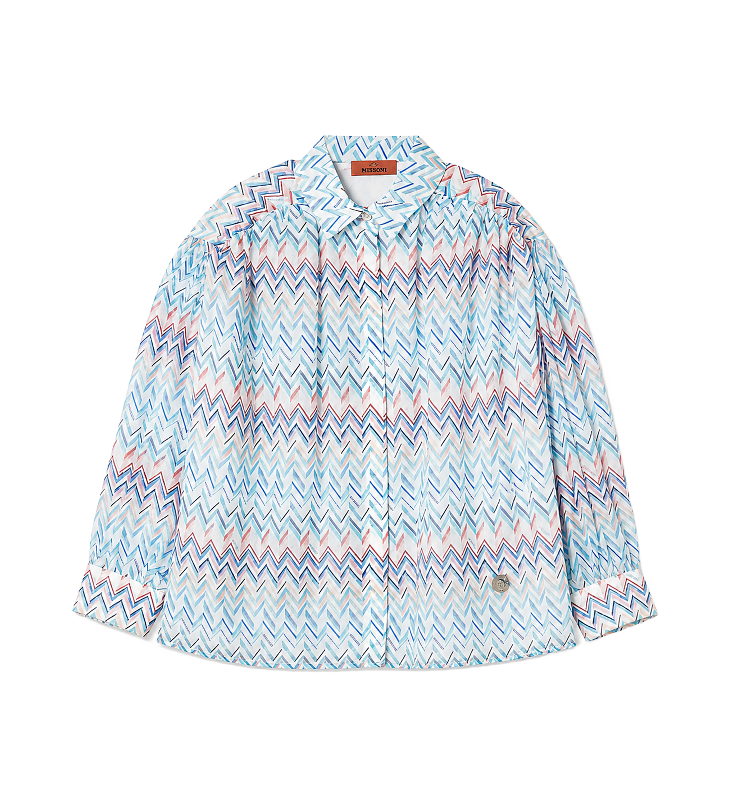 Missoni Kids Printed Long Sleeve Shirt in Blue