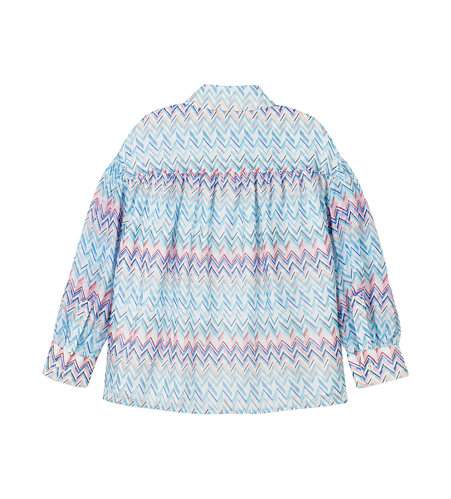 Missoni Kids Printed Long Sleeve Shirt in Blue