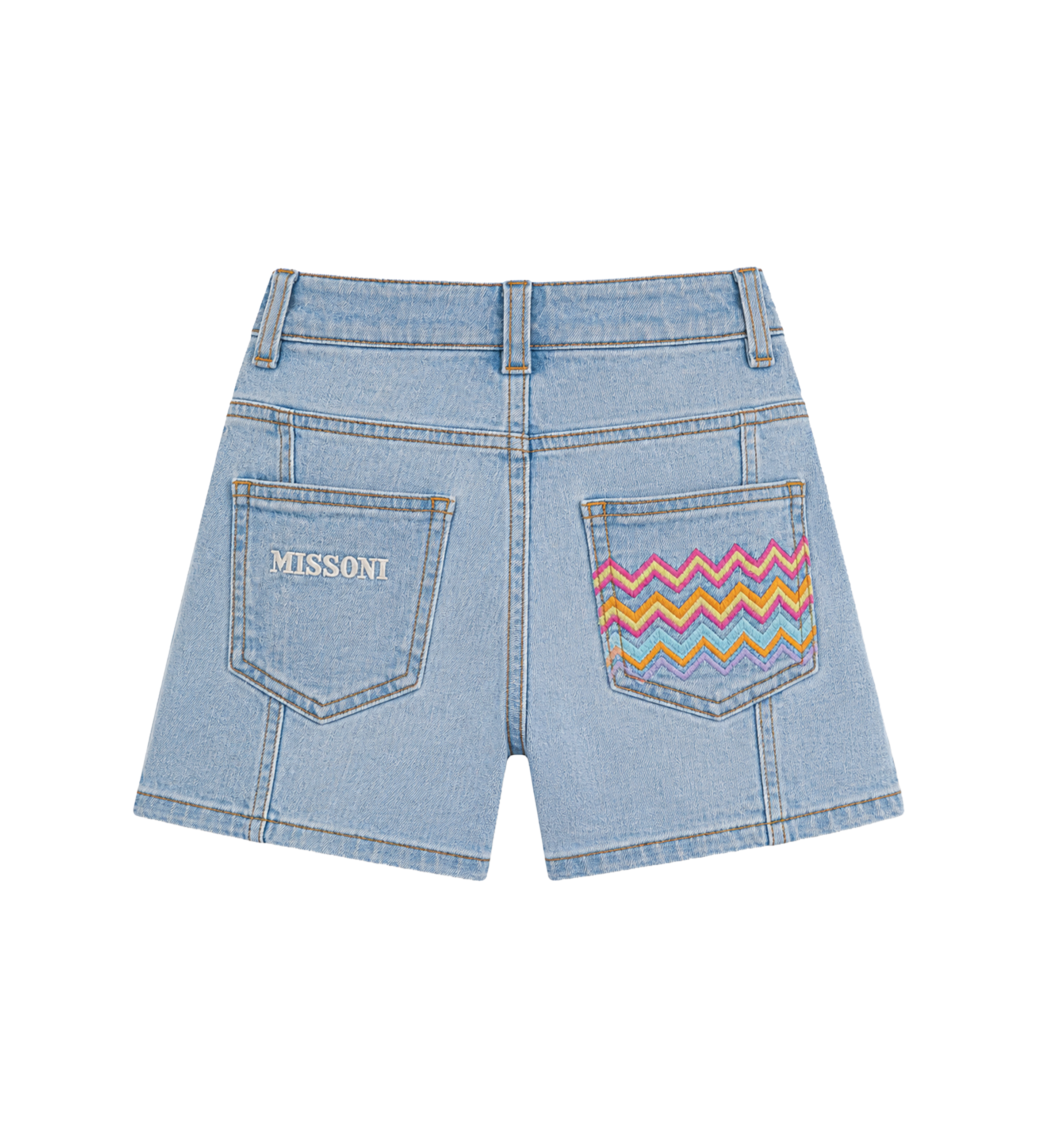 Missoni Kids Zigzag Panel Shorts in Blue