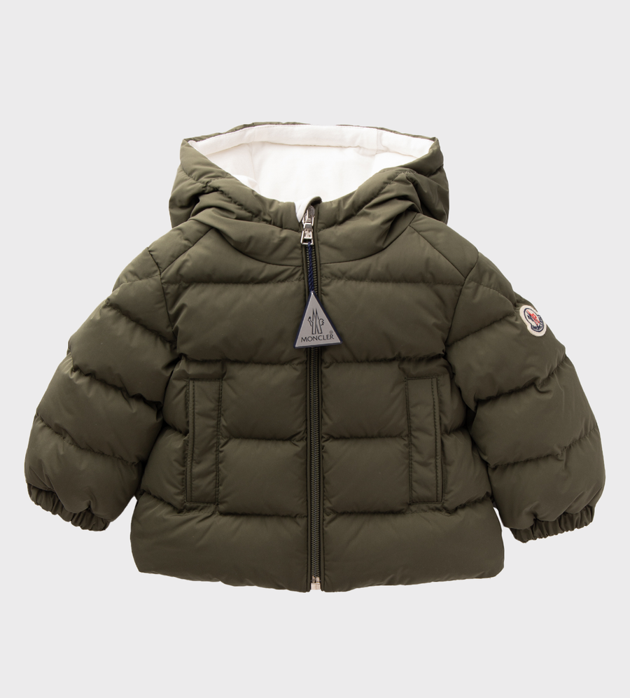 Baby Logo-Patch Padded-Design Jacket Green