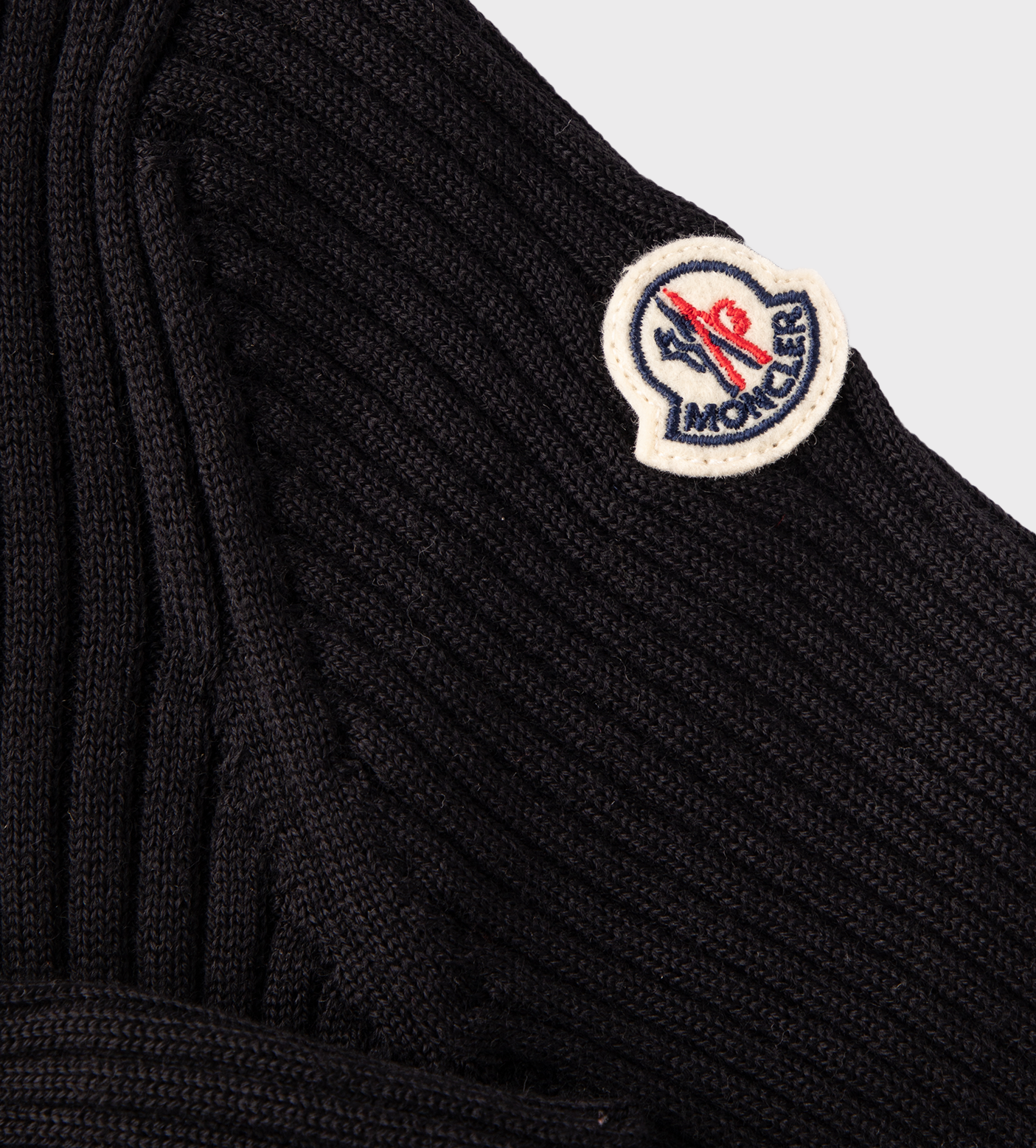 Logo-Patch Ribbed Jumper Black