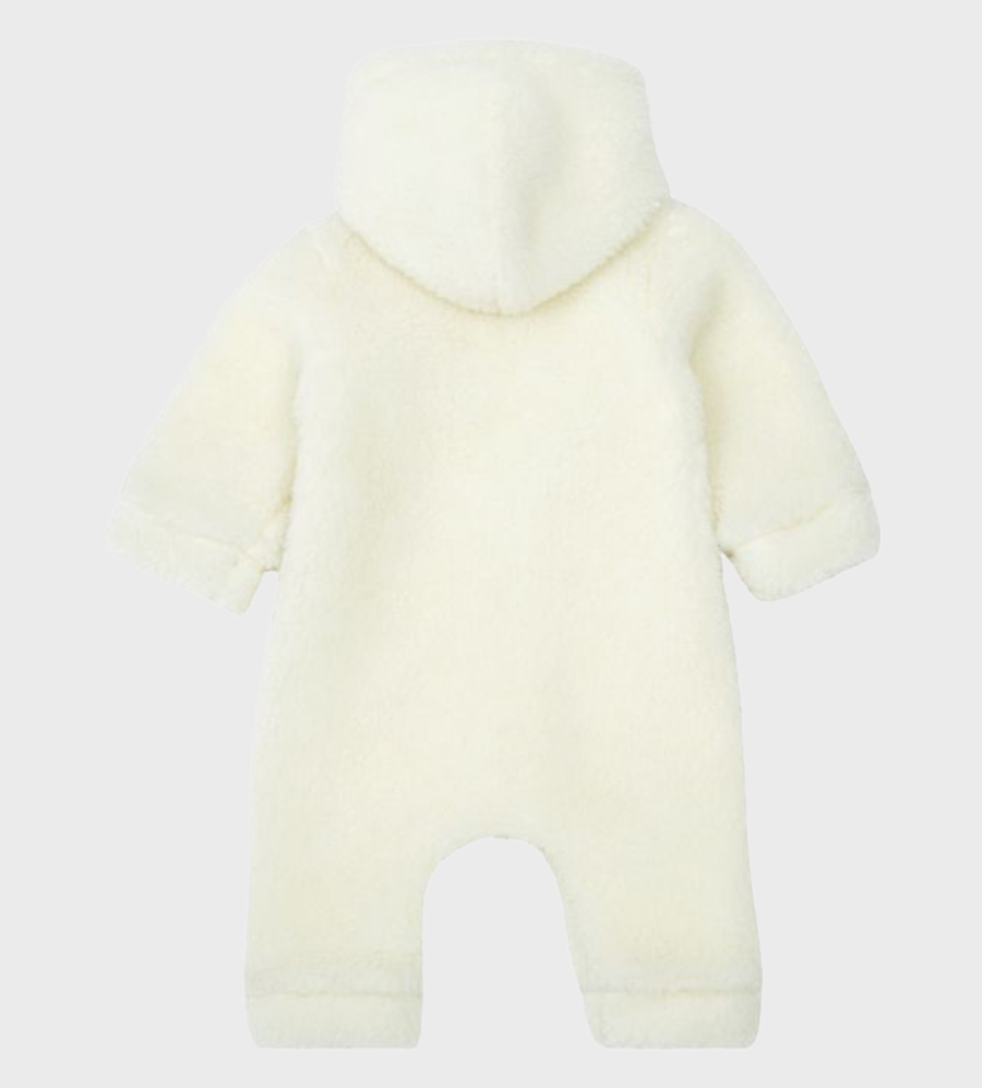 Logo-Embroidered Hooded Romper White