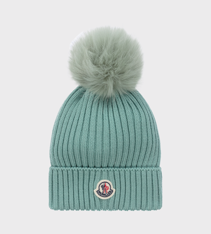 Logo-Patch Bobble Hat Green
